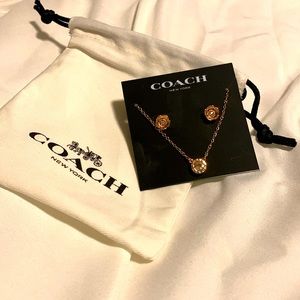 Coach Tea Rose Necklace & Earring Set ✨NWT✨